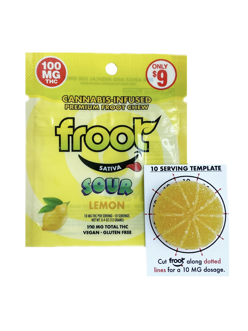 Froot Single Gummy 100mg Sour Lemon