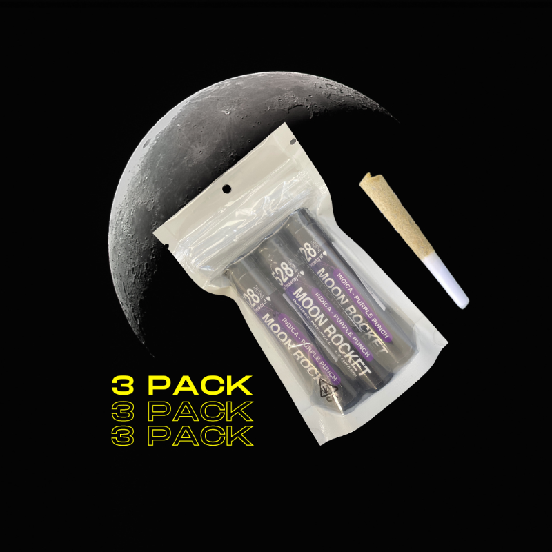 528 - Purple Punch - Moon Rocket - w/ Kief (3pk) - 3.6 Grams