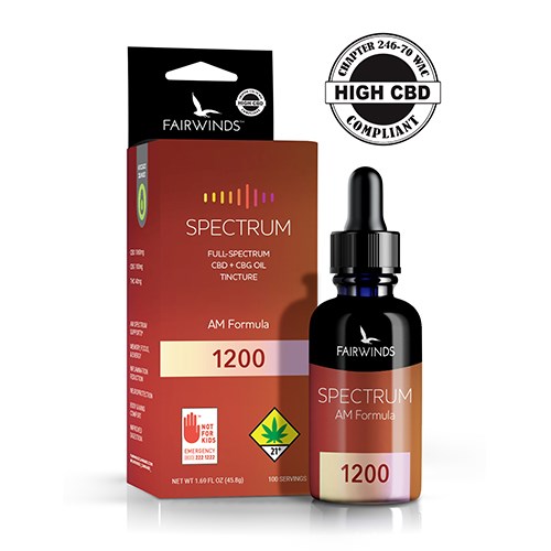 Fairwinds | Spectrum AM Formula | Tincture | DOH 1200mg CBD : THC : CBG
