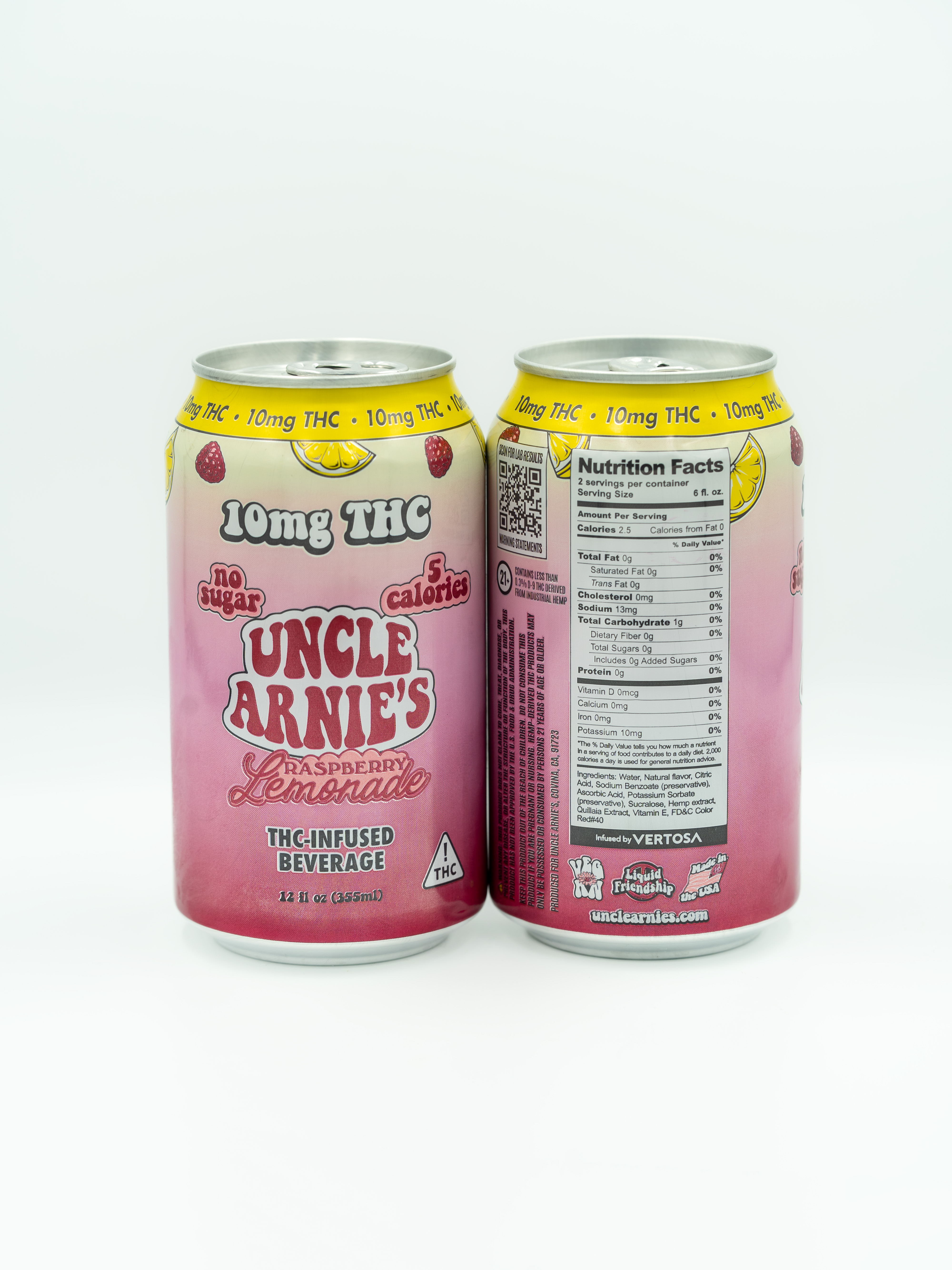 Uncle Arnie's | Raspberry Lemonade THC Beverage | 10mg THC