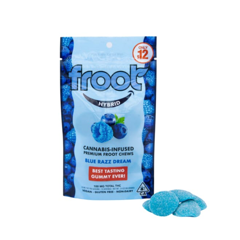 Froot Gummies 100mg Blue Razz Dream