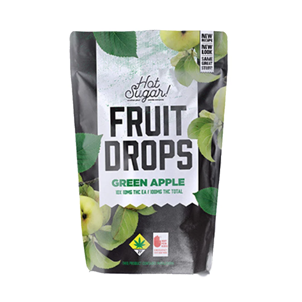 Fruit Drops | Green Apple | Soft Chew Edibles | 10pk | DOH | 100mg THC