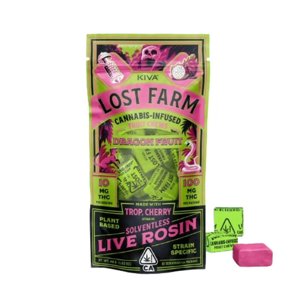 Lost Farm Live Rosin Chews 10pc 100mg - Dragon Fruit (S)