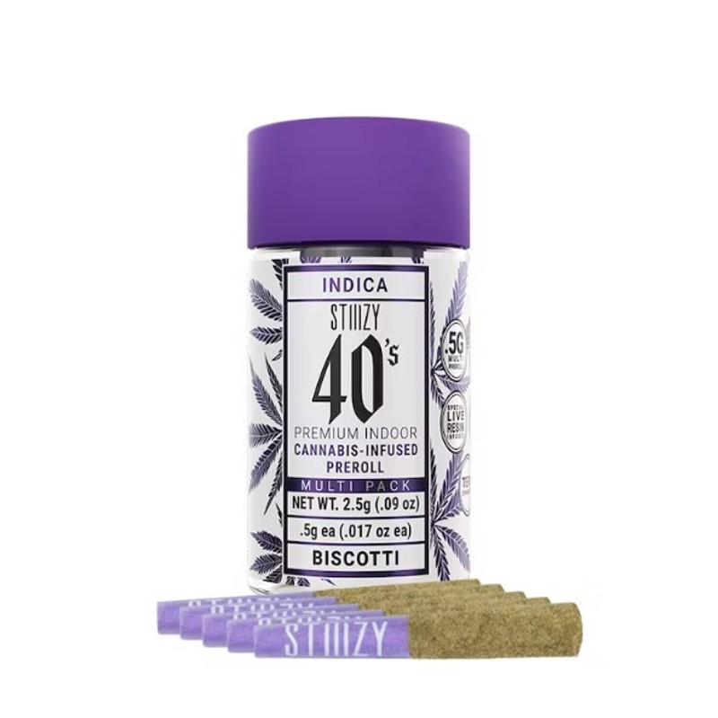 STIIIZY - 40's Mini Preroll - Biscotti - (5pk) - 2.5 Grams