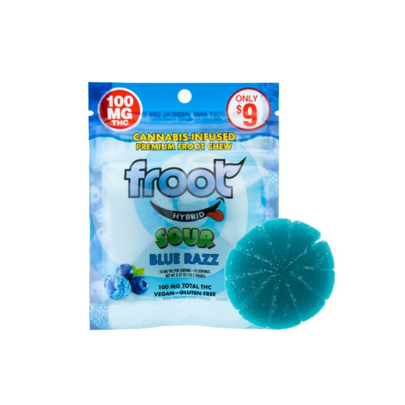 Froot Single Gummy Sour Blue Razz