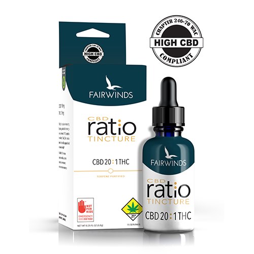 Fairwinds | 20:1 CBD THC | Tincture | DOH | 10mg THC 190mg CBD
