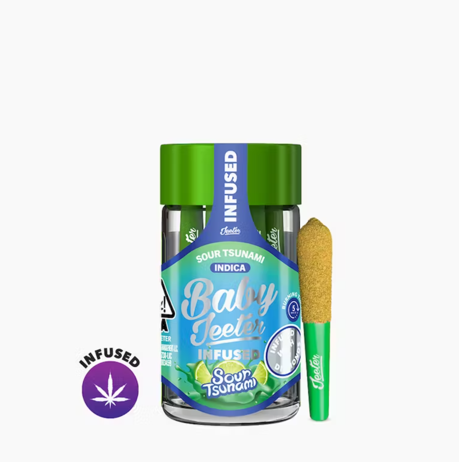 JEETER: Sour Tsunami Liquid Diamonds Infused Baby Jeeter .5g Pre-Roll 5pk/2.5g (I)