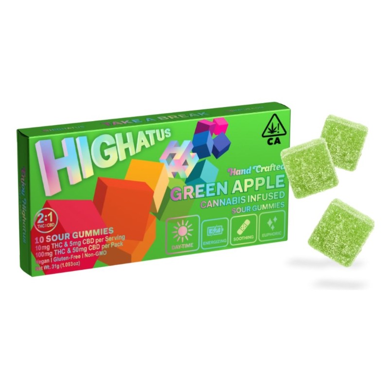 Highatus Green Apple (H) 2:1 Gummies 100:50mg