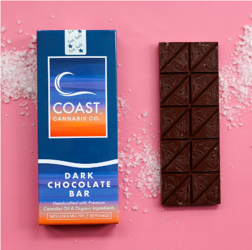 Dark Chocolate Seasalt Bar | Coast Cannabis | 100mg (20pk)