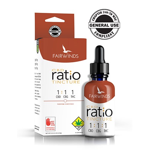 Fairwinds | 1:1:1 CBD CBG THC | Tincture | DOH | 67mg THC : 67mg CBD : 67mg CBG