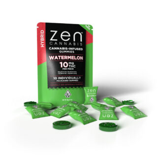 10pk 100mg Watermelon Hybrid Gummies-Zen