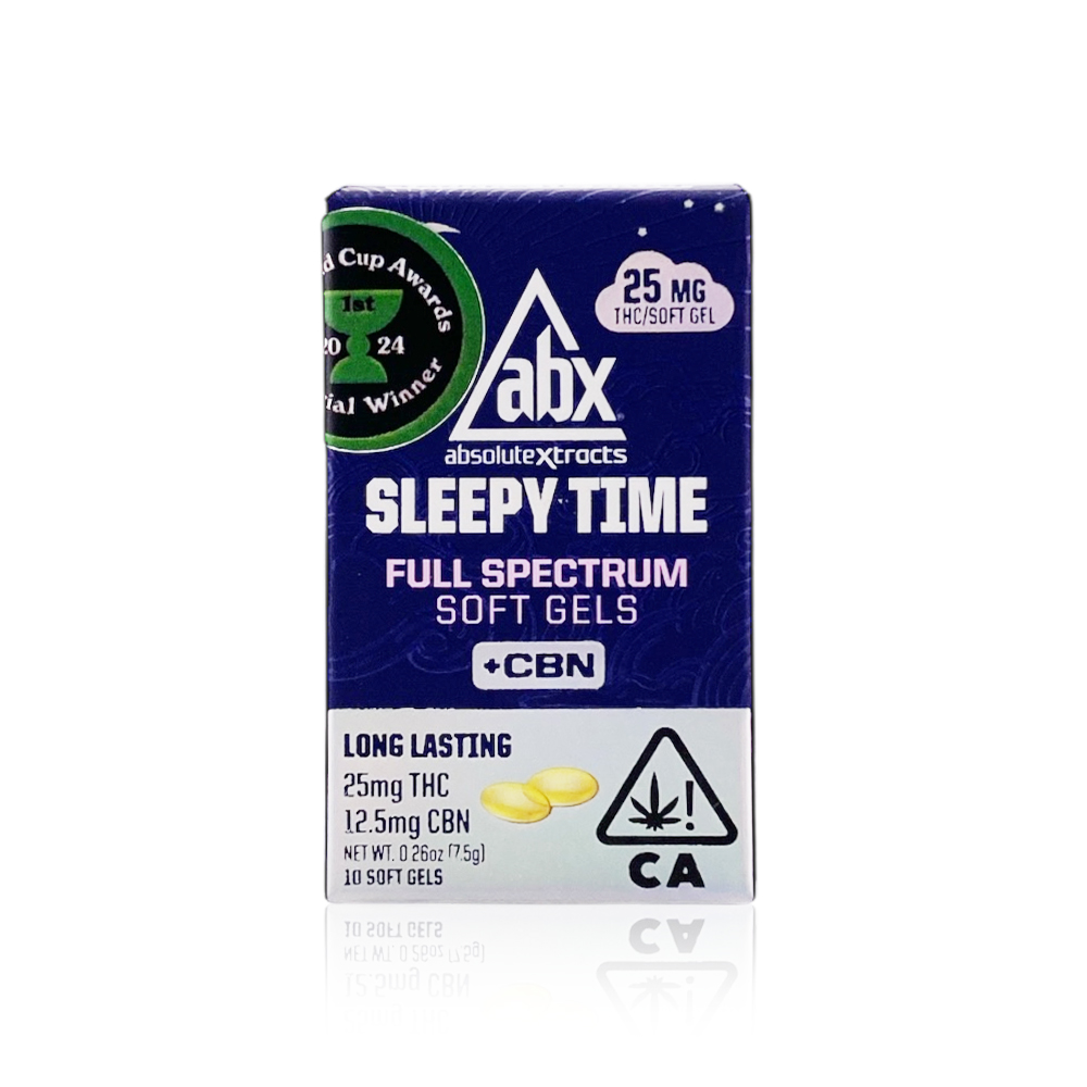 ABX - Capsules - Sleepy Time - 25MG Soft Gels + CBN - Hash Rosin - 10-Count - 250MG