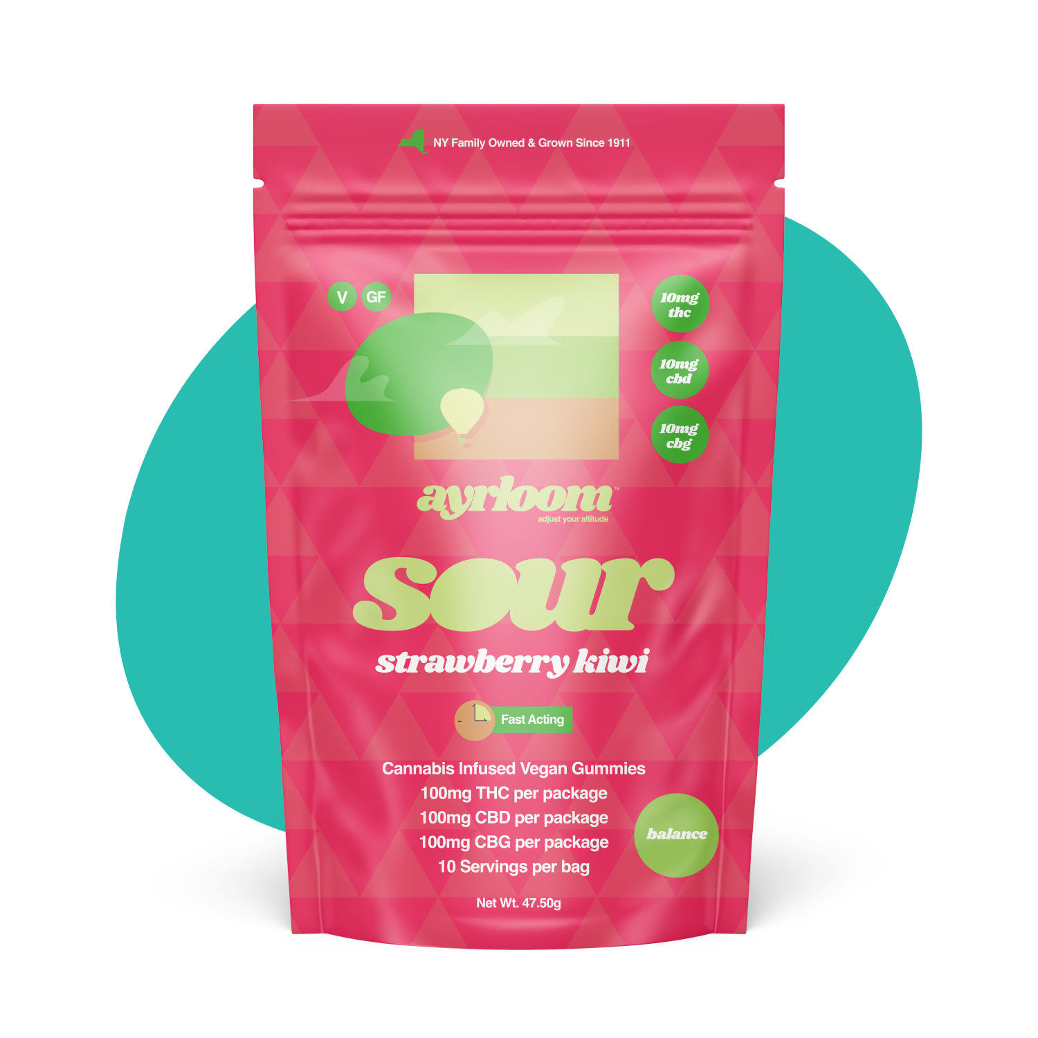 Ayrloom | Sour Strawberry Kiwi | 100mg