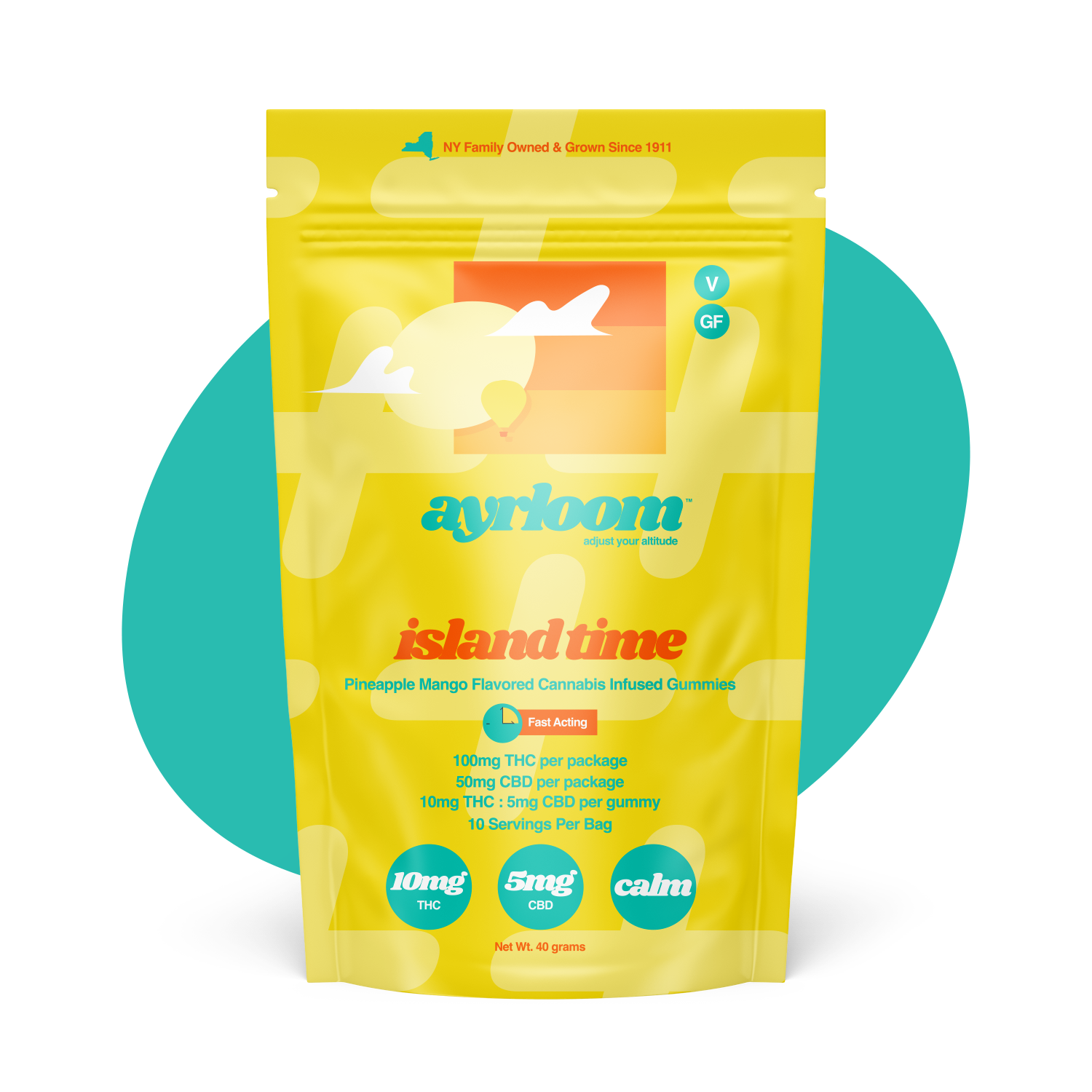 Ayrloom UP | Island Time 2:1 (THC:CBD) | 100mg