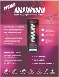 Adaptaphoria Energize Dragonfruit Seltzer