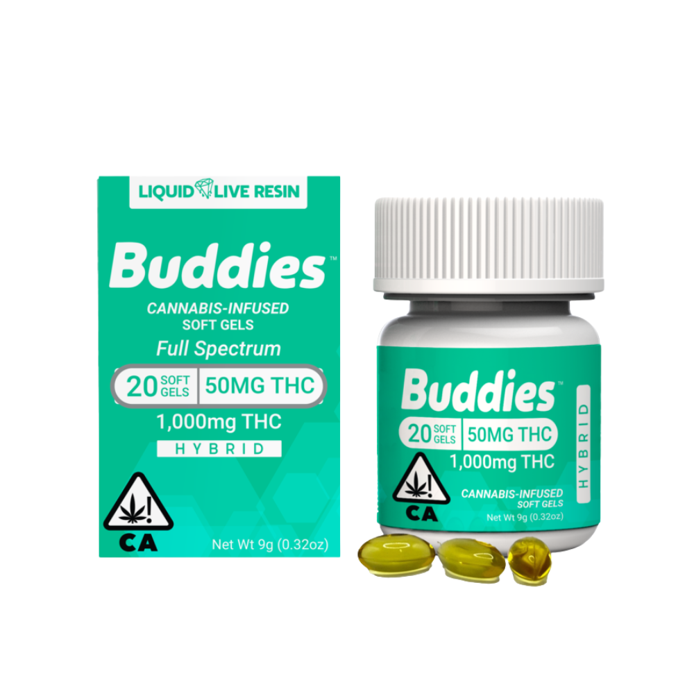 Buddies Brand: LIQUID LIVE RESIN - 50MG INDICA CAPS (20CT) - BUDDIES