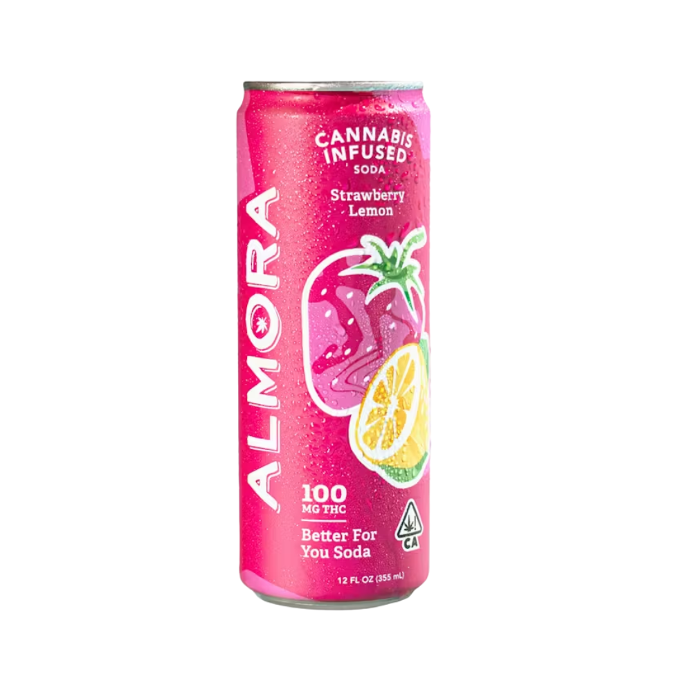 ALMORA: Strawberry Lemonade Prebiotic Soda - Almora Farm