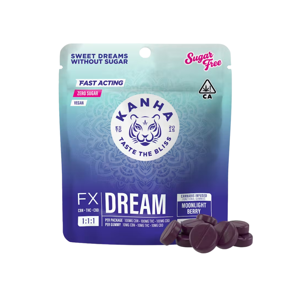 DREAM 1:1:1 CBN-THC-CBD SUGAR FREE MOONLIGHT BERRY GUMMY - KANHA