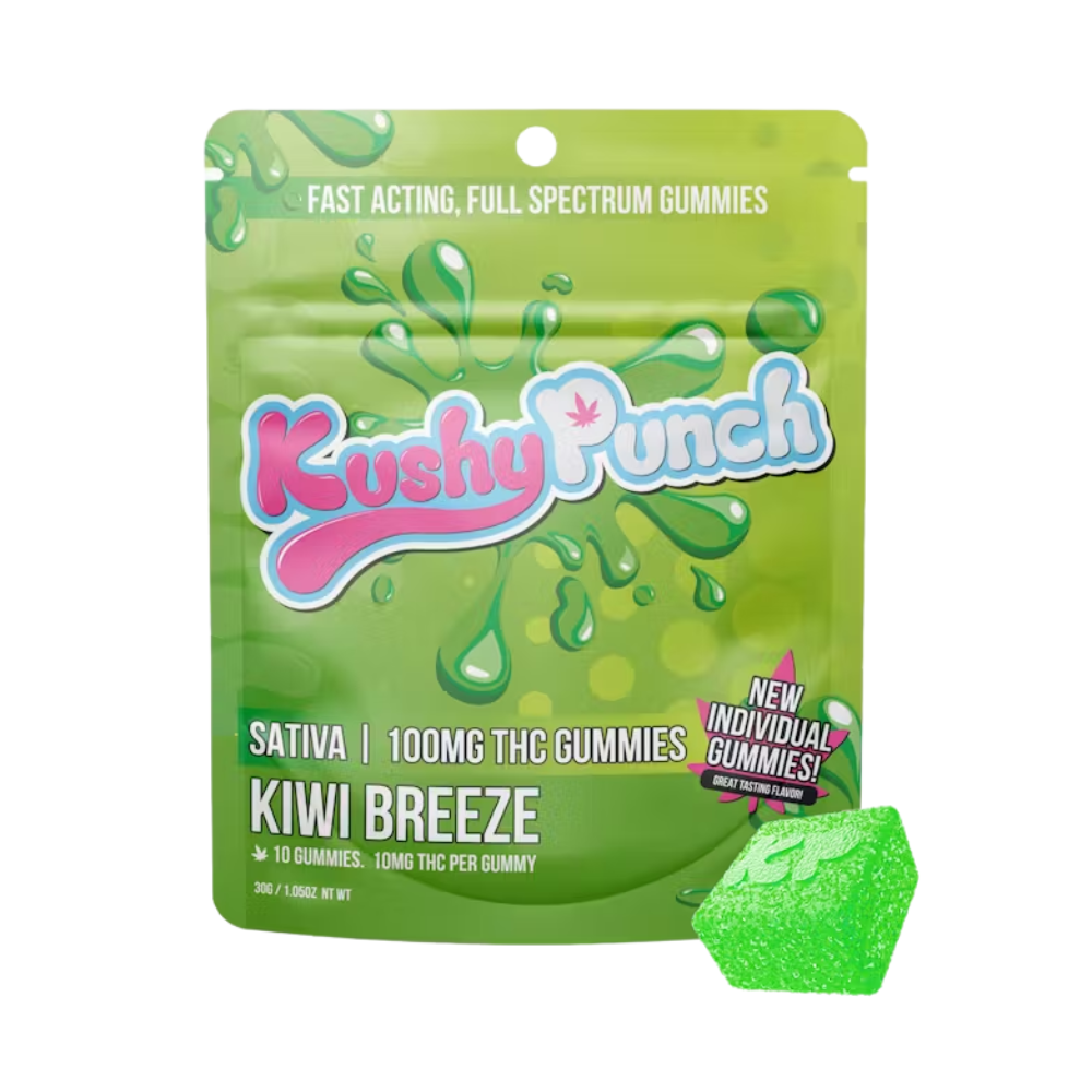 SATIVA - KIWI INDIVIDUAL GUMMIES 100MG - KUSHY PUNCH