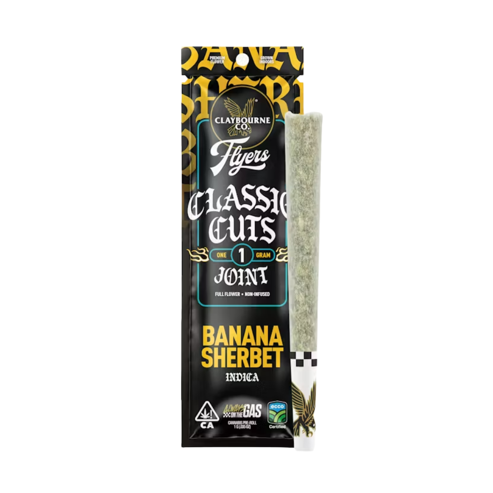 BANANA SHERBET CLASSIC CUTS PREROLL 1G - CLAYBOURNE CO.