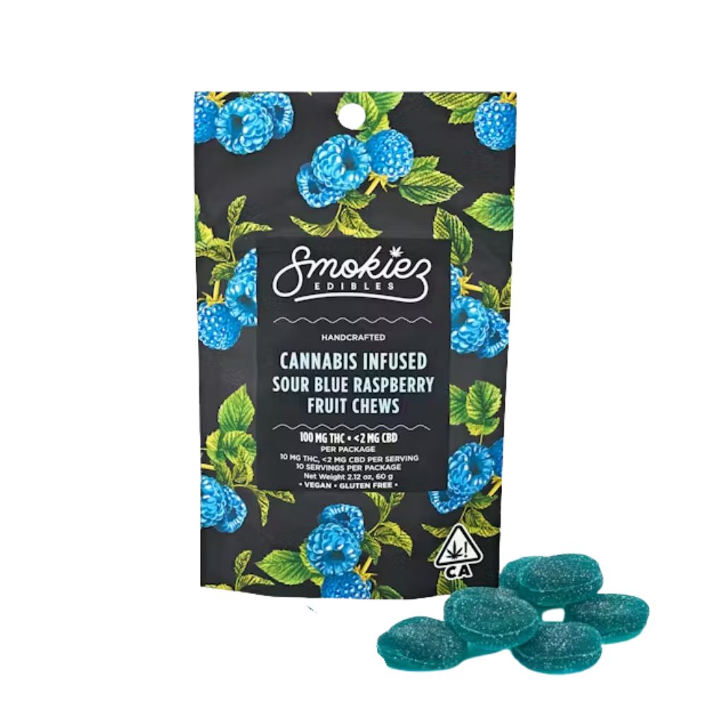 SOUR BLUE RASPBERRY 100MG - SMOKIEZ