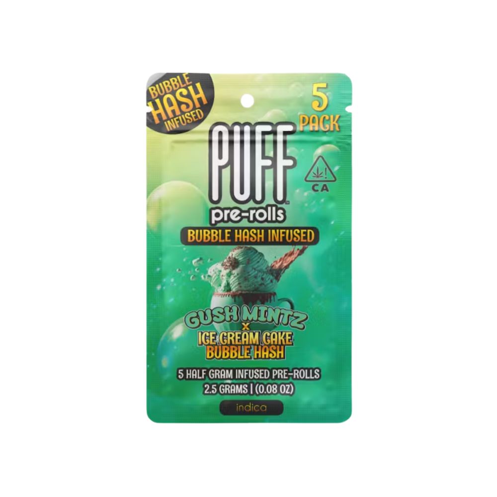 BUBBLE HASH 5 PACK - GUSH MINTZ X ICE CREAM CAKE .5G - PUFF