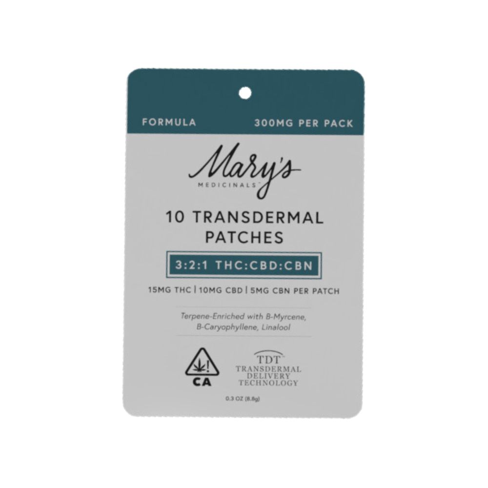 FORMULA 3:2:1 THC:CBD:CBN PATCH (10CT) 300MG - MARY'S MEDICINALS