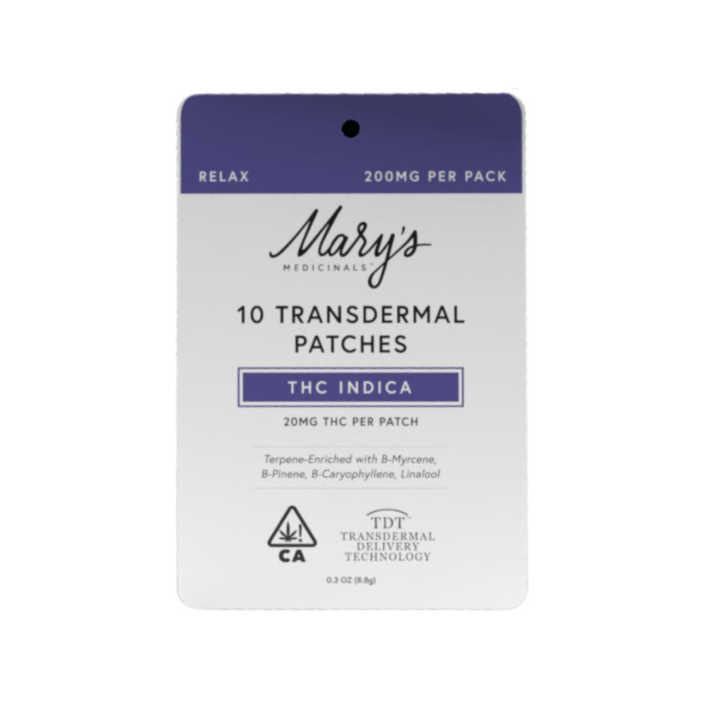 INDICA RELAX PATCH (10CT) 200MG - MARY'S MEDICINALS