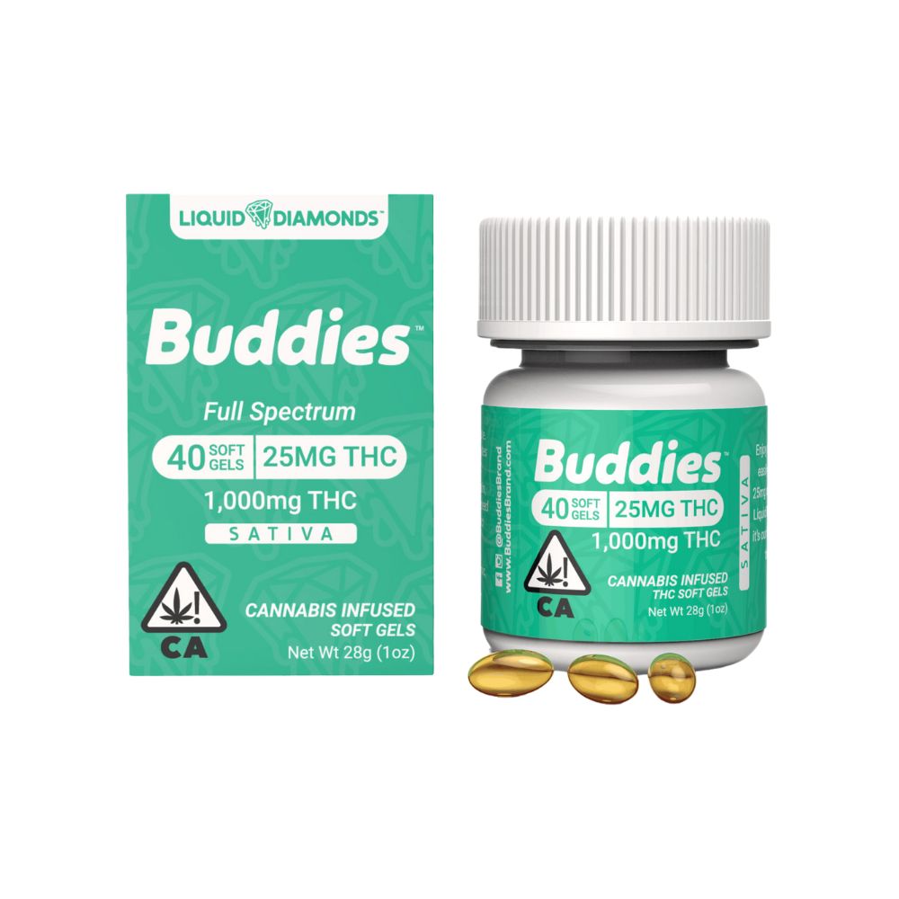 Buddies Brand: LIQUID LIVE RESIN - 25MG SATIVA CAPS (40CT) - BUDDIES