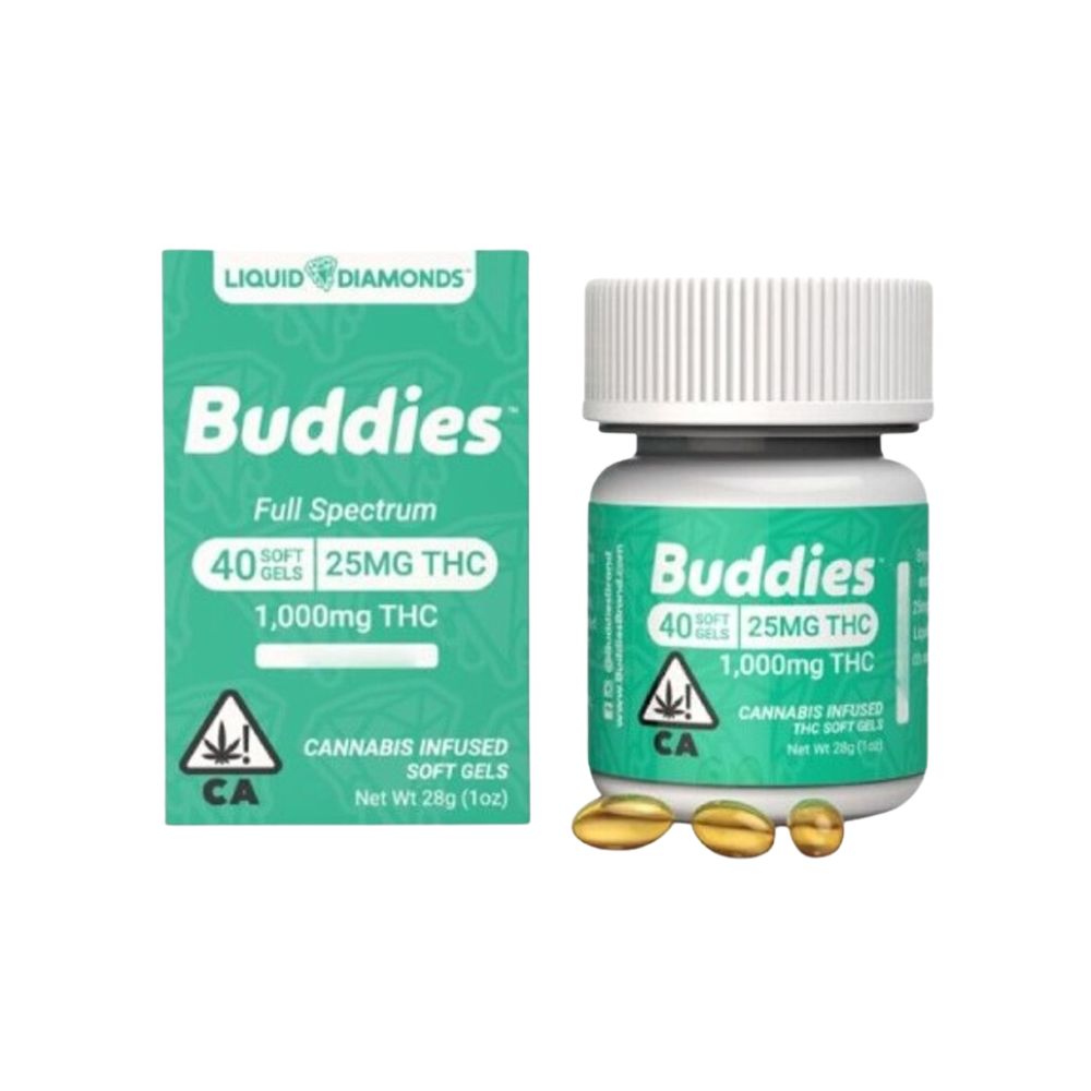 Buddies Brand: LIQUID LIVE RESIN - 25MG INDICA CAPS (40CT) - BUDDIES