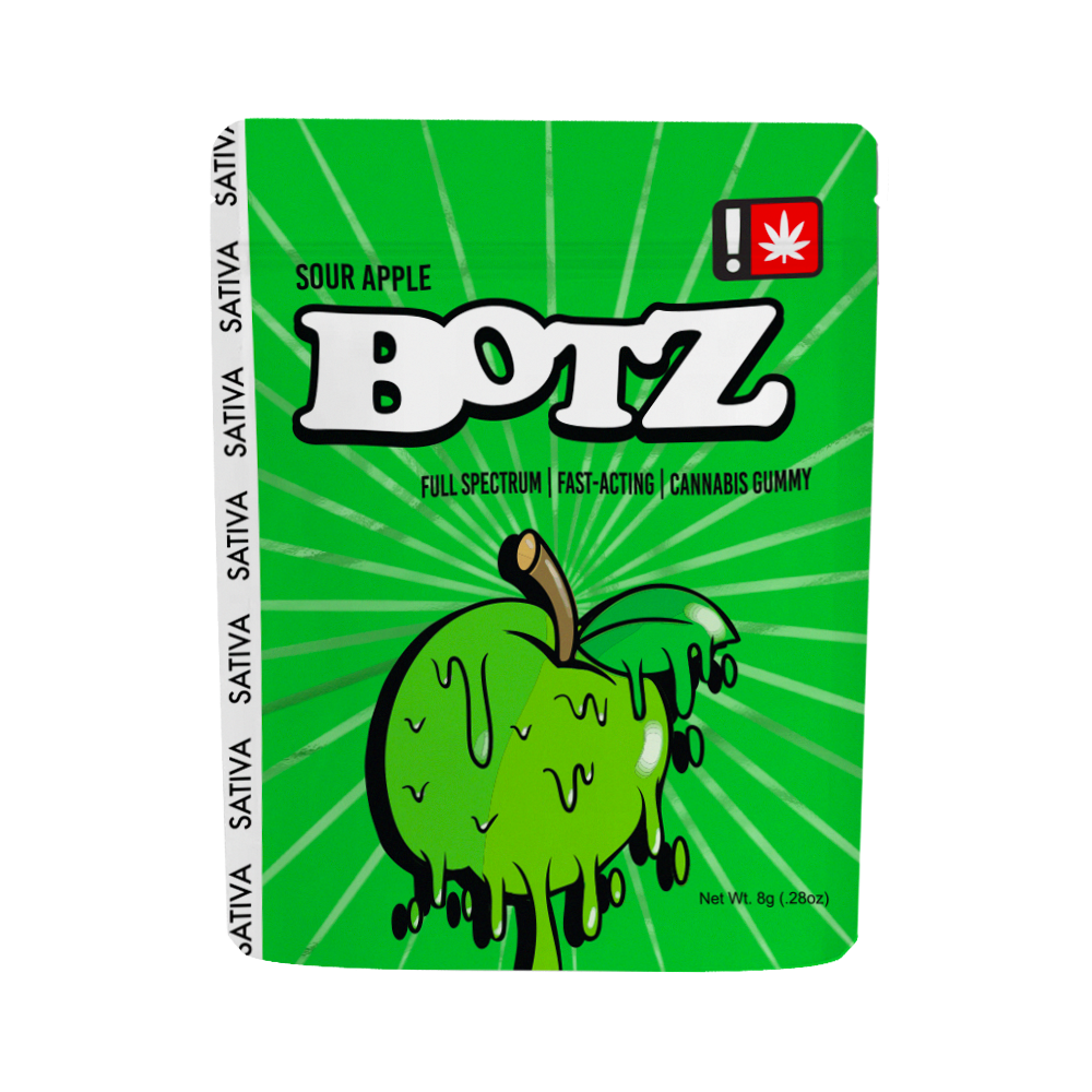 Botz Sativa Sour Green Apple Gummy 100mg