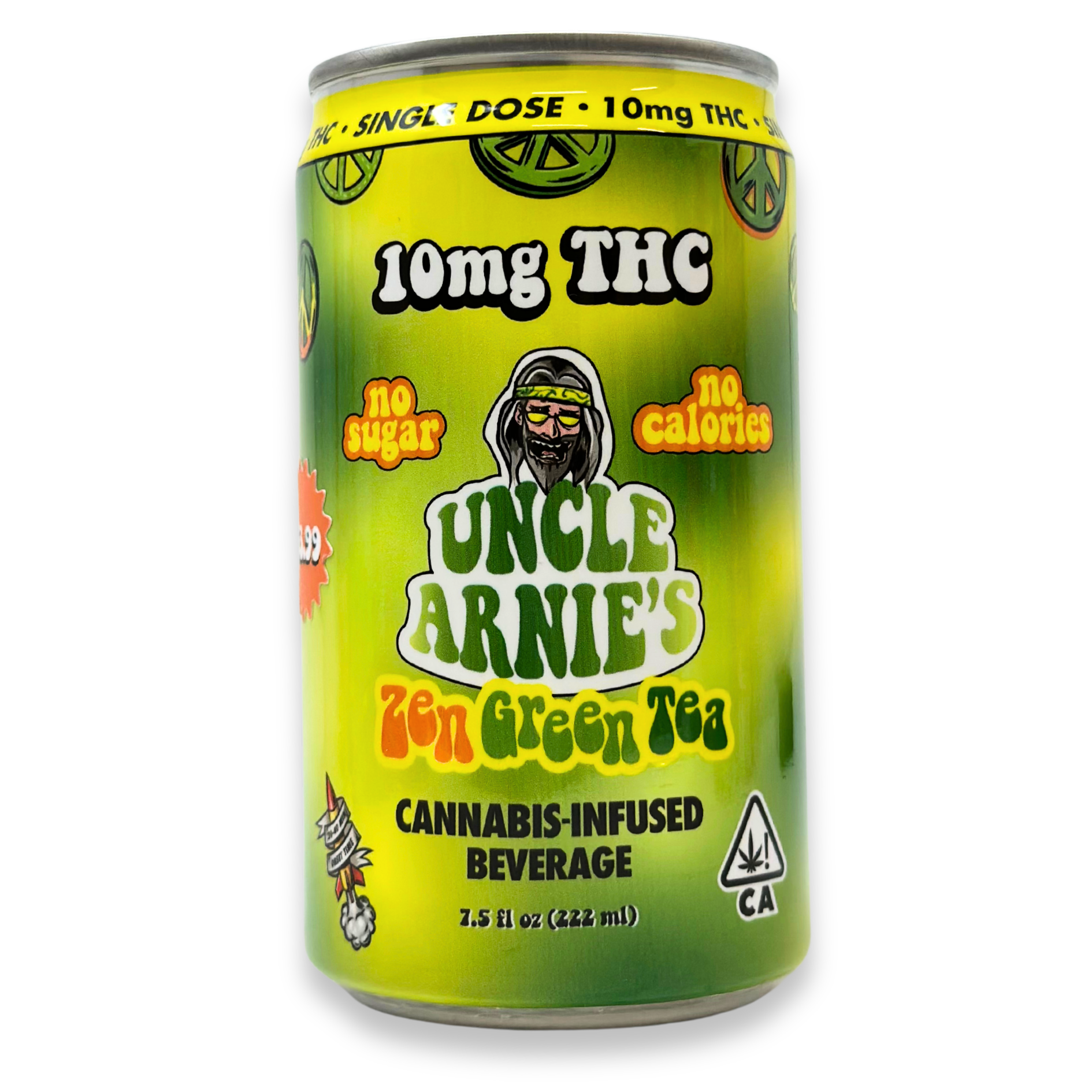 Uncle Arnies - Single Dose - Zen Green Tea - 7.5oz - Beverages - 10mg