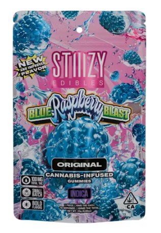 BLUE RASPBERRY BLAST STIIIZY EDIBLES - 100MG GUMMIES