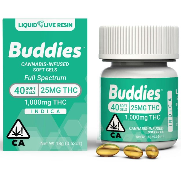 Capsule: Indica Live Resin 25mg (40 Count) - 1,000mg