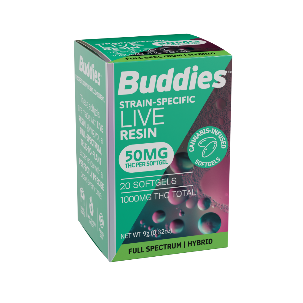 BUDDIES: Hybrid Liquid Live Resin Softgels 50mg/20ct (H)