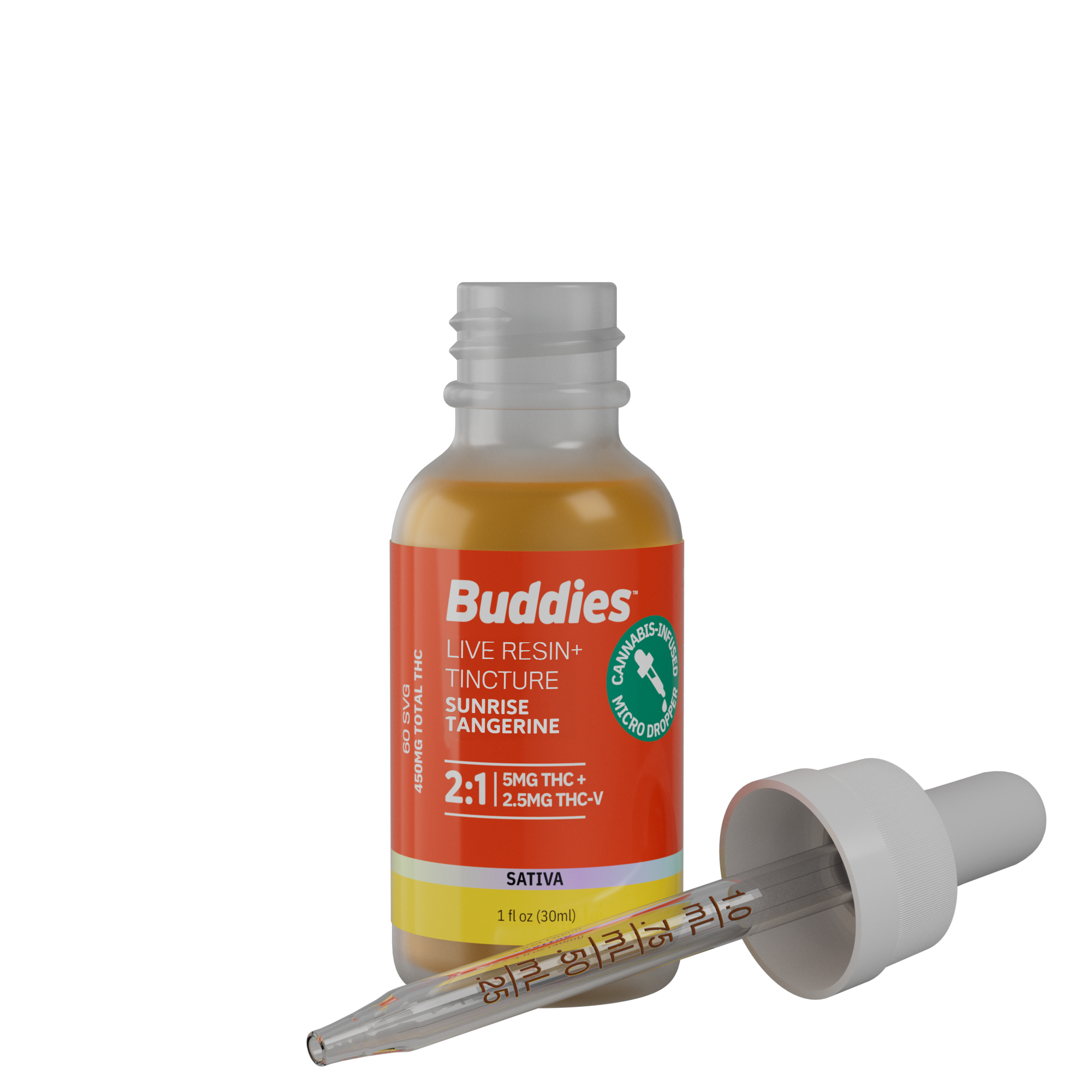 BUDDIES: Sunrise Live Resin+ Tincture 2:1 (THC/THCV) 30ml