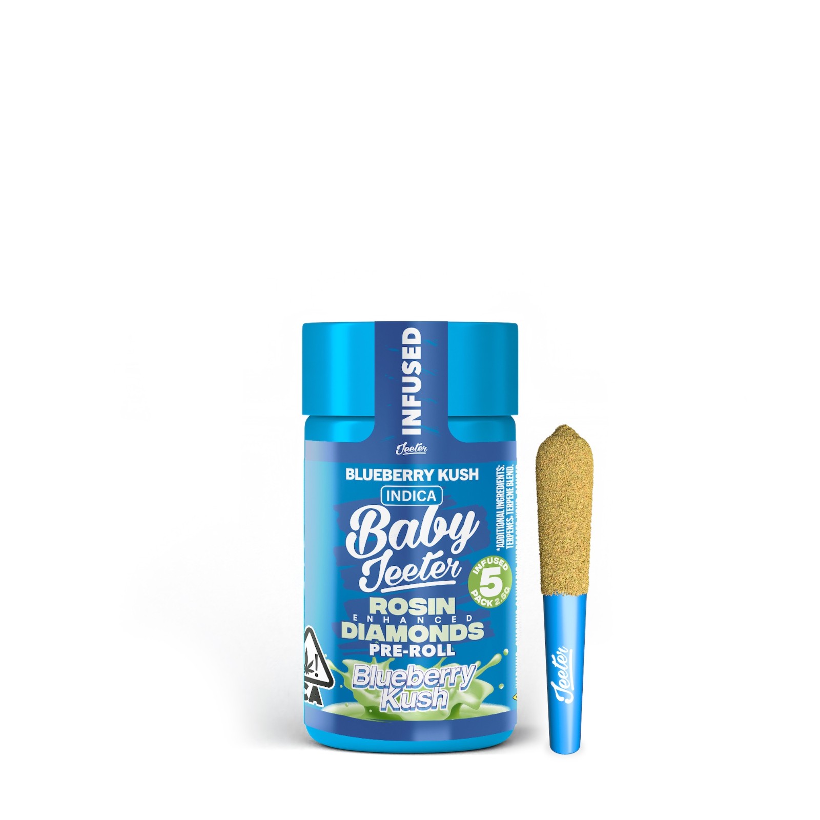 Blueberry Kush | Baby Jeeter Quad-Infused Pre-Rolls 5-Pack | 2.5g