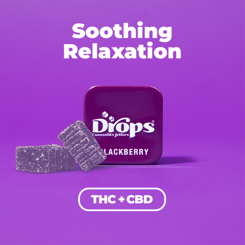 Drops Blackberry 1:2 THC:CBD (I) Gummies 2pk 300mg