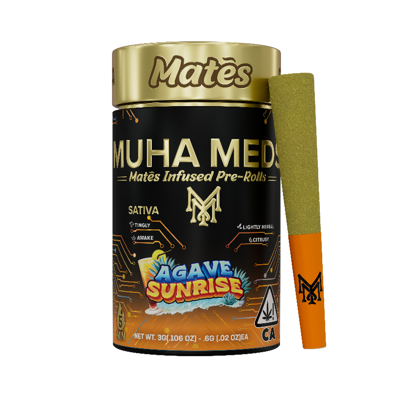 Muha Meds - Agave Sunrise Kief Coated Mates Infused Preroll 5pk 3g