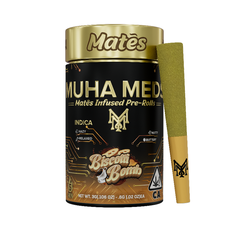 Muha Meds - Biscotti Bomb Kief Coated Mates Infused Preroll 5pk 3g