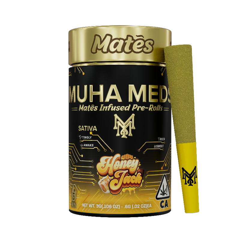 Muha Meds - Honey Jack Kief Coated Mates Infused Preroll 5pk 3g