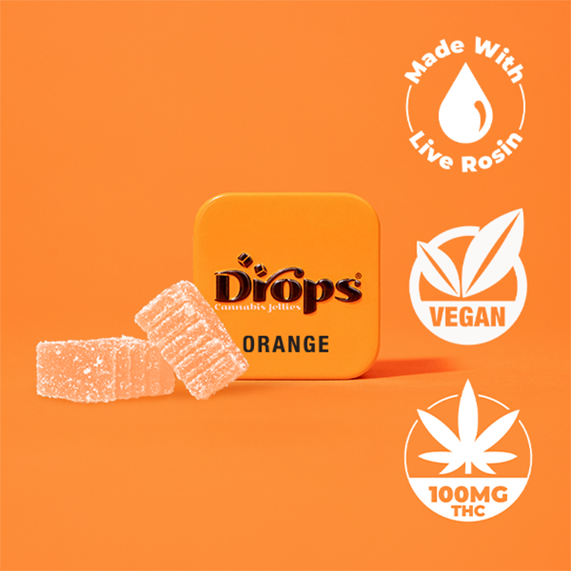 Drops Orange (S) Gummies 2pk 100mg