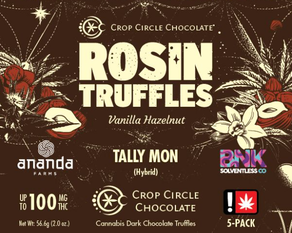Vanilla Hazelnut Dark Chocolate Truffles | 5pc 100mg (THC) (Live Hash Rosin)