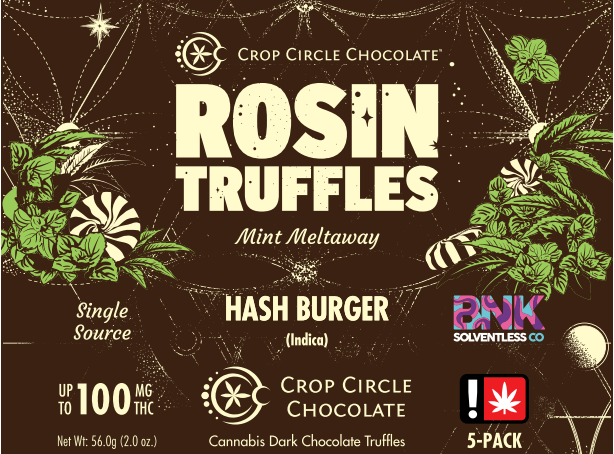 Mint Meltaway Dark Chocolate Truffles | 5pc 100mg (THC) (Live Hash Rosin)