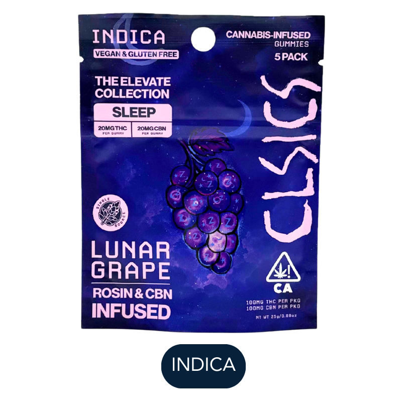 CLSICS - Lunar Grape - CBN - Live Rosin Gummies - 5pk - 100mg