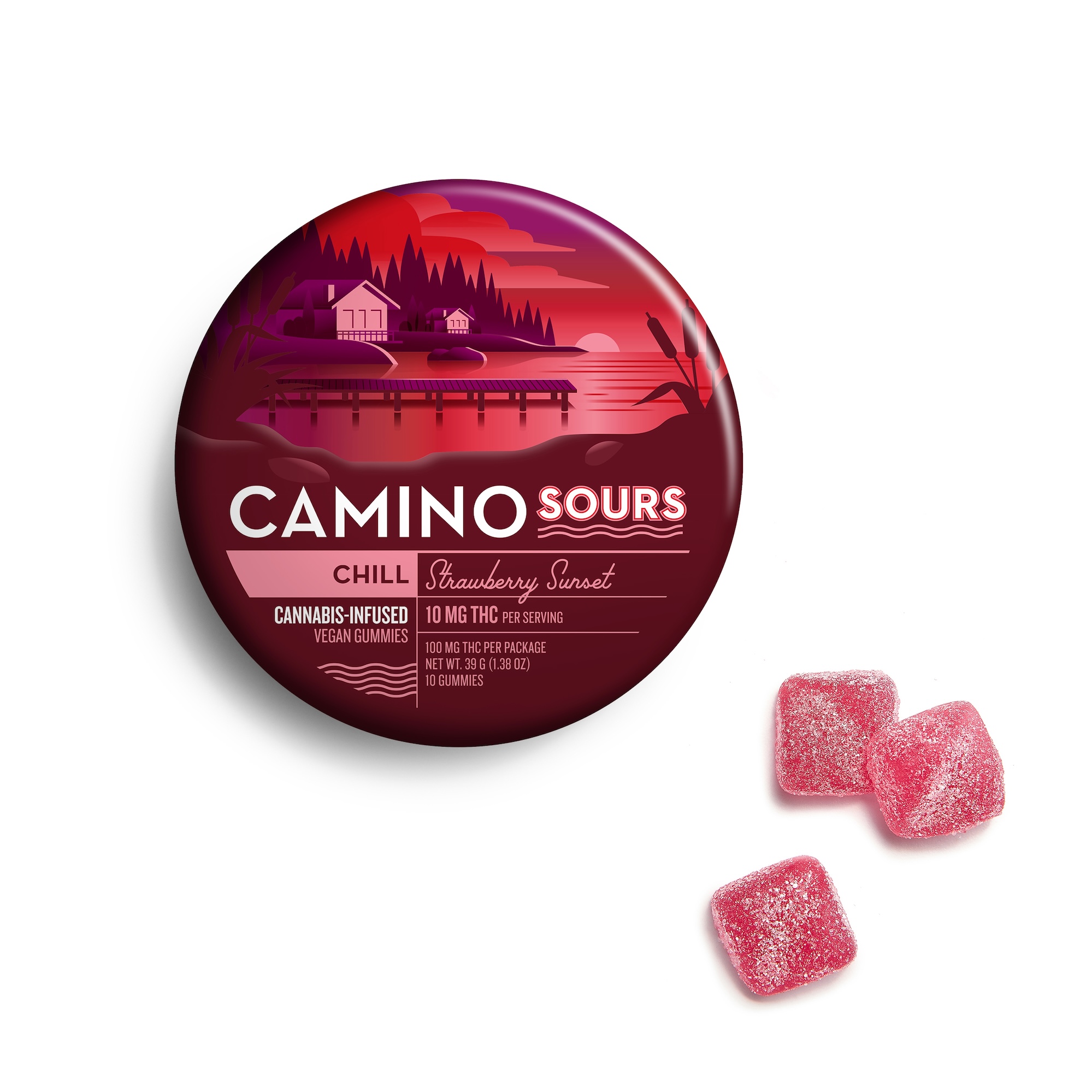 Strawberry Sunset 10mg Sour Gummies 10 Pack | Camino