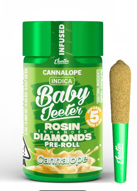JEETER: Cannalope Liquid diamonds Infused Baby Jeeter .5g Mini Pre-Rolls 5pk/2.5g (I)