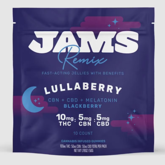 Jams 1:1:1 Lullaberry Fast-Acting Jellies 100mg 20pk (THC:CBD:CBN)
