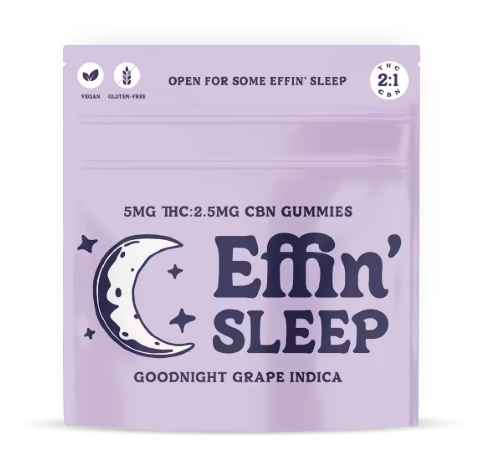 Effin' Sleep 2:1 Goodnight Grape Gummies 100mg 20pk (THC:CBN) (V/GF)