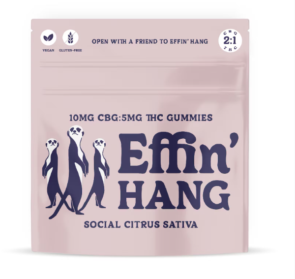 Effin' Hang 1:2 Social Citrus Gummies 100mg 20pk (THC:CBG) (V/GF)